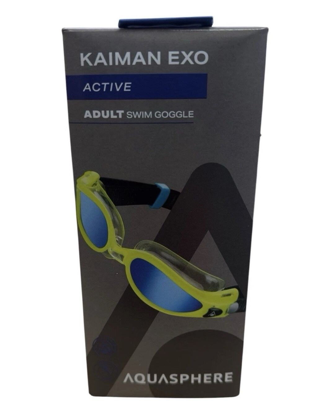 Aqua Sphere Kaiman EXO Active Adult Swim Goggles Yellow Blue Titanium Mirrored